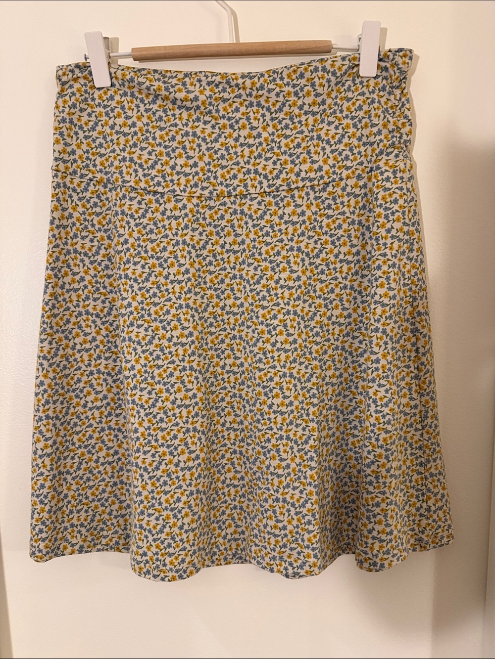 Toad&Co Yellow and Blue Floral A-Line Skirt